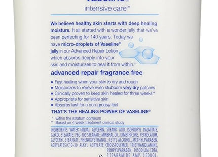 Vaseline Intensive Care Advanced Repair Moisture Lotion Unscented 20.3oz (24 Pack) - Personal > Skin & Moisturizer