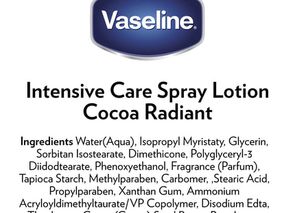 Vaseline Intensive Care Radiant Spray Moisturizer Cocoa Butter 6.5oz (2 Pack) - Personal > Skin Lotion &