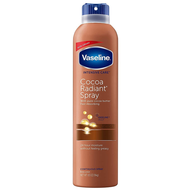 Vaseline Intensive Care Radiant Spray Moisturizer Cocoa Butter 6.5oz (12 Pack) - Personal > Skin Lotion &