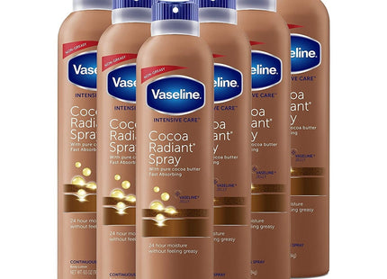 Vaseline Intensive Care Radiant Spray Moisturizer Cocoa Butter 6.5oz (6 Pack) - Personal > Skin Lotion &