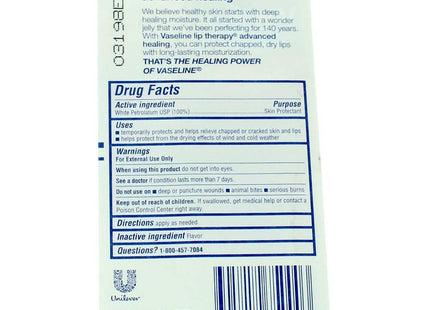 Vaseline Lip Therapy Advanced Healing Moisturiser Balm 0.35oz (2 Pack) - Personal Care > Skin Balms & Treatments