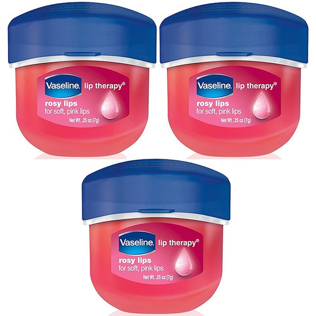 Vaseline Lip Therapy Rosy Balm Mini Ointment Tinted Pink 0.25oz (3 Pack) - Personal Care > Skin Balms & Treatments