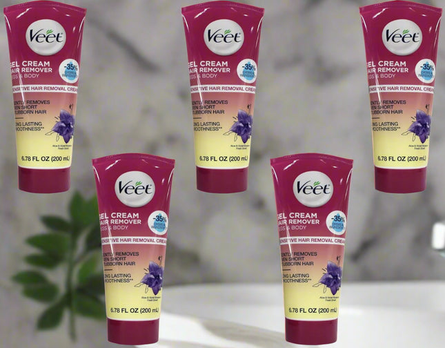 Veet Fast Acting Leg-Body Hair Remover Gel Cream Sensitive Skin 6.78oz (5 Pack) - Personal Care > Shaving & Grooming