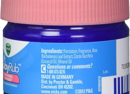 Vicks BabyRub Non-Medicated Soothing Chest Rub Ointment 1.76oz (2 Pack) - Health Care > Over-the-Counter Medication