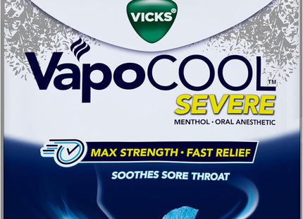 Vicks Vapocool Severe Medicated Throat Drops Menthol Winterfrost 18ct (8 Pack) - Health Care > Coughing & Sore Throats