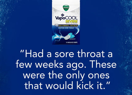 Vicks Vapocool Severe Medicated Throat Drops Menthol Winterfrost 18ct (8 Pack) - Health Care > Coughing & Sore Throats