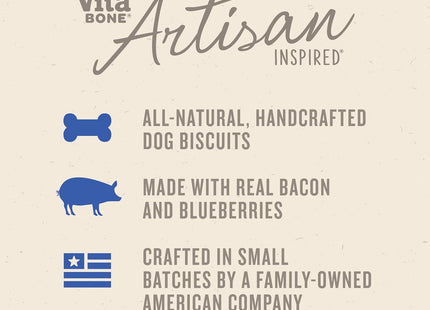 Vita Bone Artisan Inspired Maple Bacon & Blueberry Dog Biscuits 16oz (6 Pack) - Pet Supplies > Chews Treats