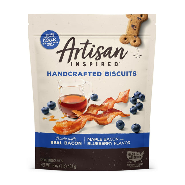 Vita Bone Artisan Inspired Maple Bacon & Blueberry Dog Biscuits 16oz (3 Pack) - Pet Supplies > Chews Treats