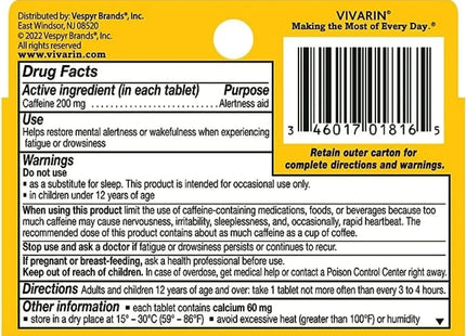 a label for a vitamin supplement