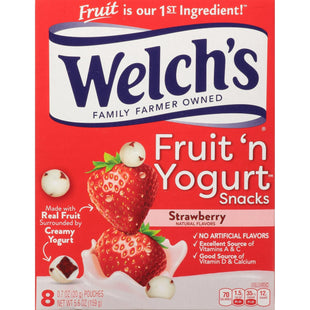 Welchs Fruit n Yogurt Strawberry Snacks 8ct per Box (12 Pack) - Food & Beverages > Fruits Vegetables Dried Veg