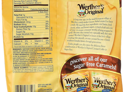 Werther’s Original Hard Sugar Free Caramel Coffee Candies 2.75oz (12 Pack) - Food & Beverages > Sweets Chocolate