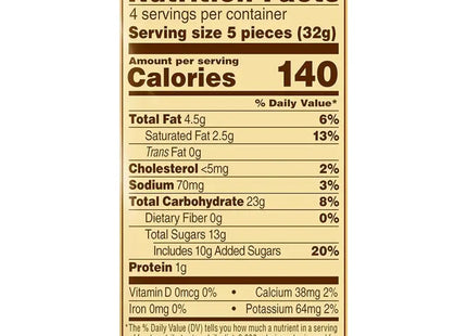 a close up of a nutrition label on a white background