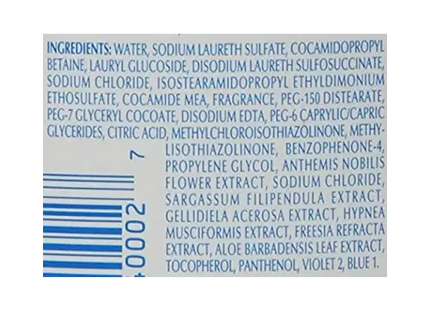 a box of blue and white liquid