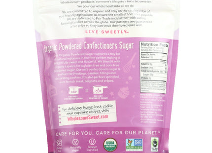 Wholesome Organic Powdered Confectioners Sugar 16oz (12 Pack) - Food & Beverages > Sweeteners Substitutes