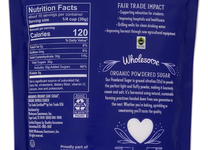 Wholesome Organic Powdered Confectioners Sugar 16oz (2 Pack) - Food & Beverages > Sweeteners Substitutes