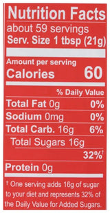 a close up of a nutrition label on a red background