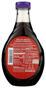 a bottle of syrup with a label on it