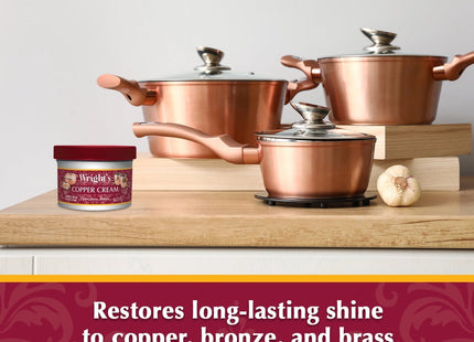 Wright’s Mild Scent Copper and Brass Polish Cream Without Scratch 8oz (12 Pack) - Household Supplies > Cleaning Products