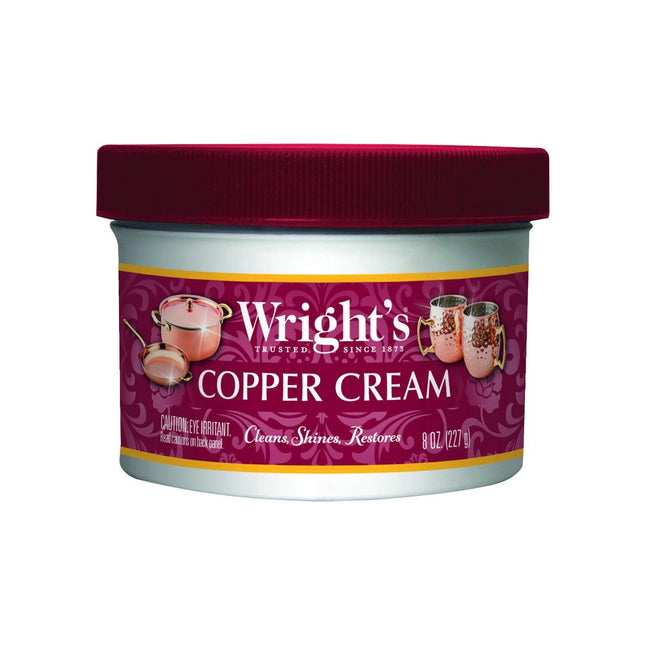 Wright’s Mild Scent Copper and Brass Polish Cream Without Scratch 8oz (12 Pack) - Household Supplies > Cleaning Products