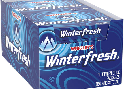 Wrigley’s Winterfresh Chewing Gum Single Pack 15 Stick (10 Pack) - Food & Beverages > Sweets Chocolate Gums Breath Mints