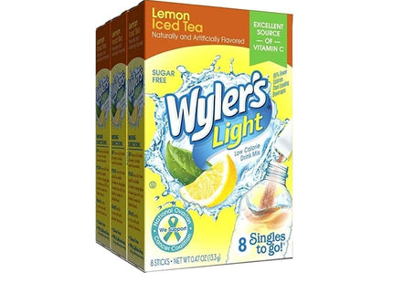 Wyler’s Light Drink Mix Singles Lemon Iced Sugar Free 8ct (12 Pack) - Food & Beverages > Non-Alcoholic Drinks Infusions