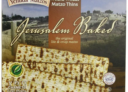 a box of matzoh with a picture of jerusalem