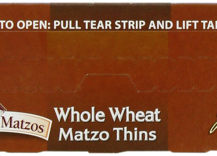 Yehuda Matzo Thins Whole Wheat 10.5oz (12 Pack) - Food & Beverages > Pantry Crackers Crispbread