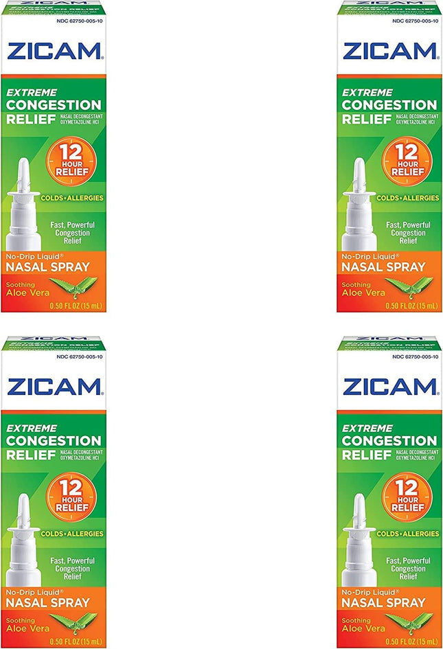 Zicam Extreme Congestion Relief Nasal Spray Soothing Aloe Vera 0.5oz (4 Pack) - Health Care > Over-the-Counter