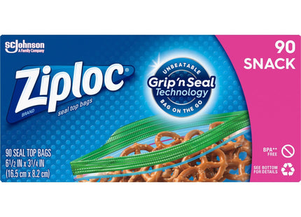 Ziploc Brand Storage Snack Bags with Grip n Seal Technology 90ct (12 Pack) - Kitchen & Dining > Food