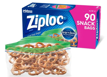 zip snack bag with pretzes