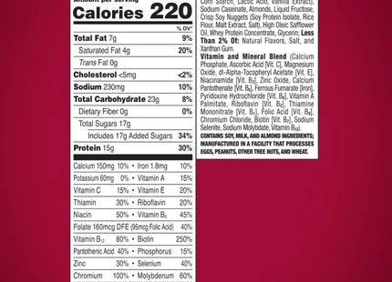 a close up of a nutrition label on a red background